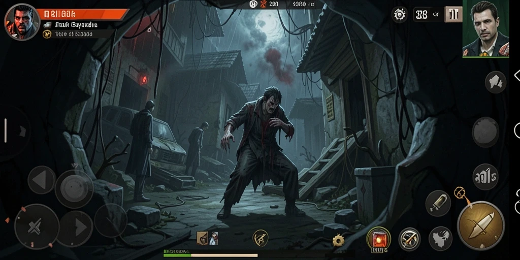 Gameplay seram dalam suasana malam yang mencekam.