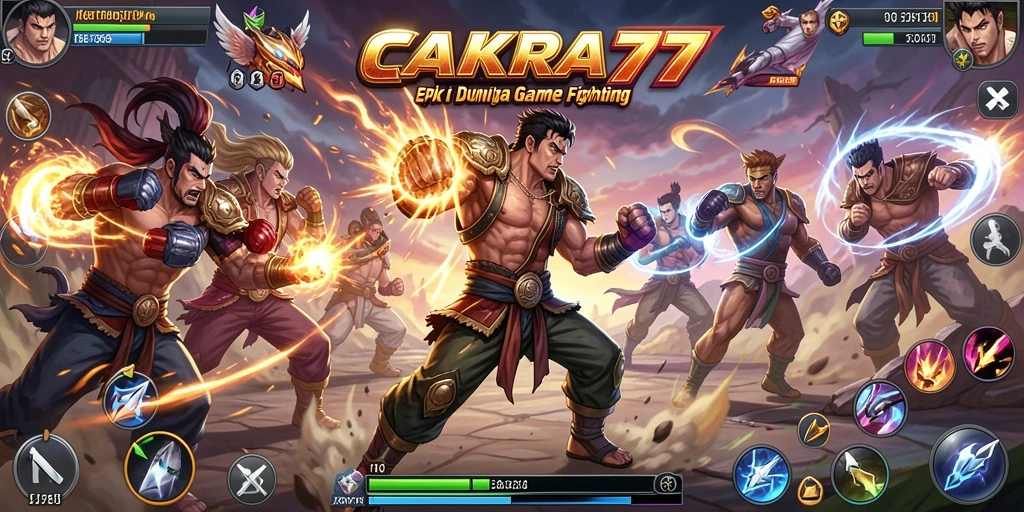Gameplay pertarungan intens dari CAKRA777 dengan karakter unik.