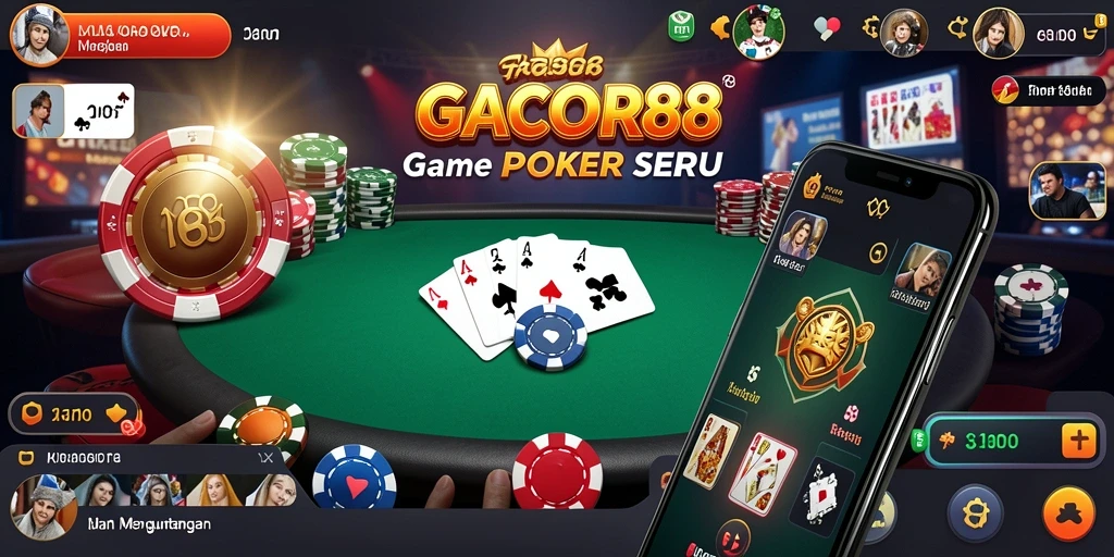Gameplay seru GACOR88 di meja poker dengan pemain aktif.