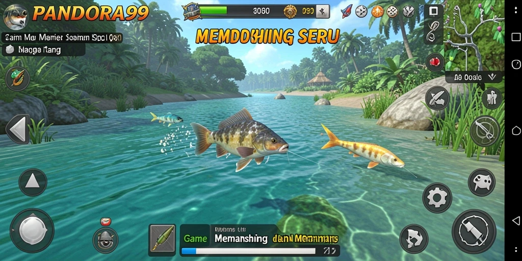 Tampilan gameplay PANDORA99 yang seru saat menangkap ikan besar.