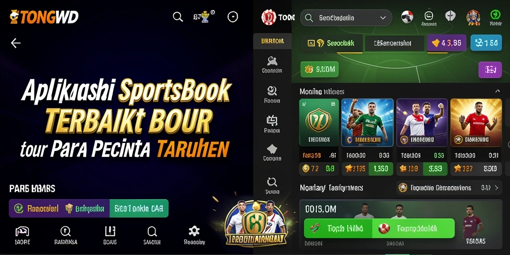 Screenshot utama TONGWD menampilkan tampilan taruhan olahraga yang menarik.